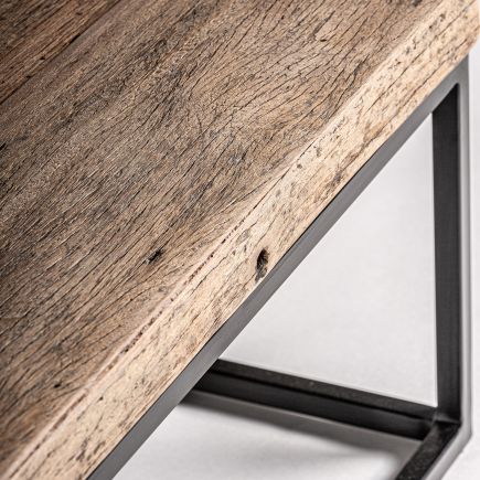 Detalle Mesa de Centro Metal y Madera Constantin