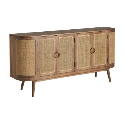 Aparador de Madera y Ratán Tardy