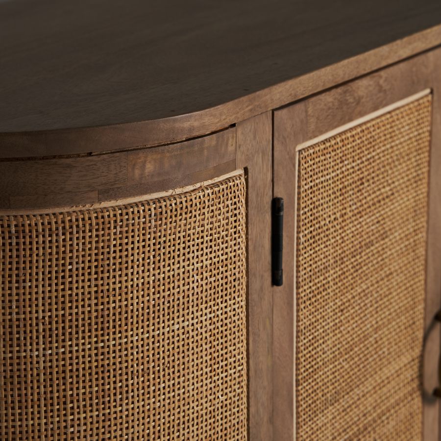 Wood and Rattan Sideboard 'Tardy'