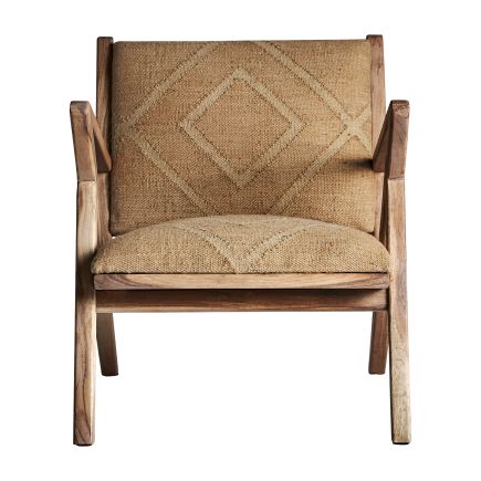 Vista Frontal Sillón de Madera y Yute Pelissier