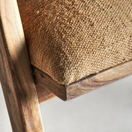 Imagen de Detalle Asiento Sillón de Madera y Yute Pelissier