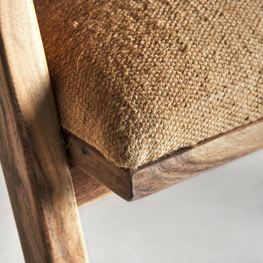 Wood and Jute Armchair 'Pelissier'