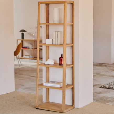 Foto en Ambiente Estantería Salón Madera de Roble ‘Maymai’ 60x40x193