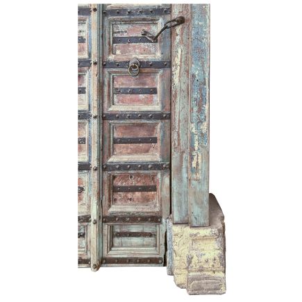 Imagen de Detalle Parte Lateral Puerta Antigua Teca Barak