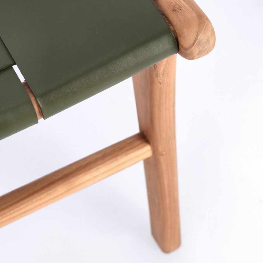 Silla Madera Teca y Cuero ‘Menorca’
