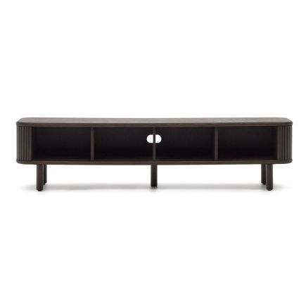 Vista Trasera Mueble TV Chapa de Fresno ‘Mailen’ Negro