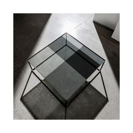 Mesa Auxiliar Cristal y Metal ‘Quadro’