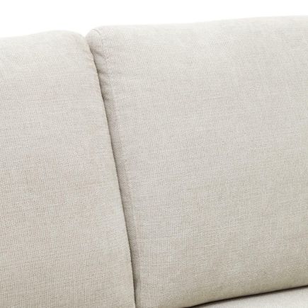 Detalle de Tela Sofá 3 plazas Chaiselongue ‘Gilma’ Beige Patas Negras