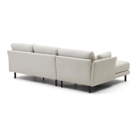 Vista Trasera Sofá 3 plazas Chaiselongue ‘Gilma’ Beige Patas Negras