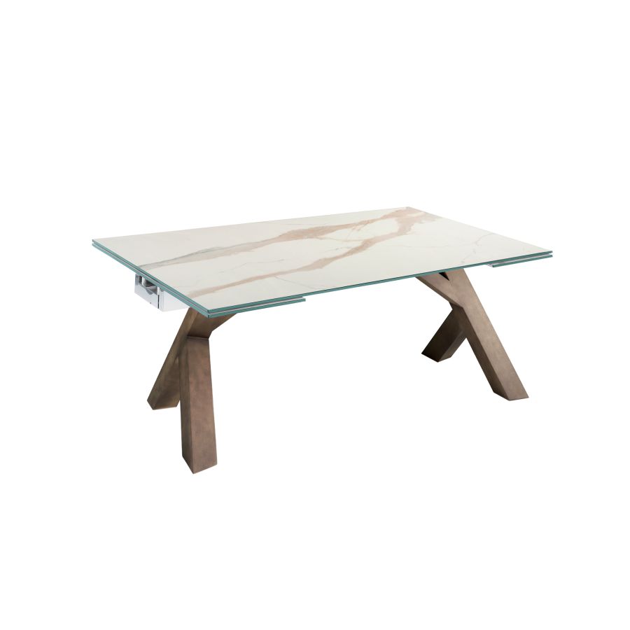Porcelain 'Ash' Extendable Dining Table