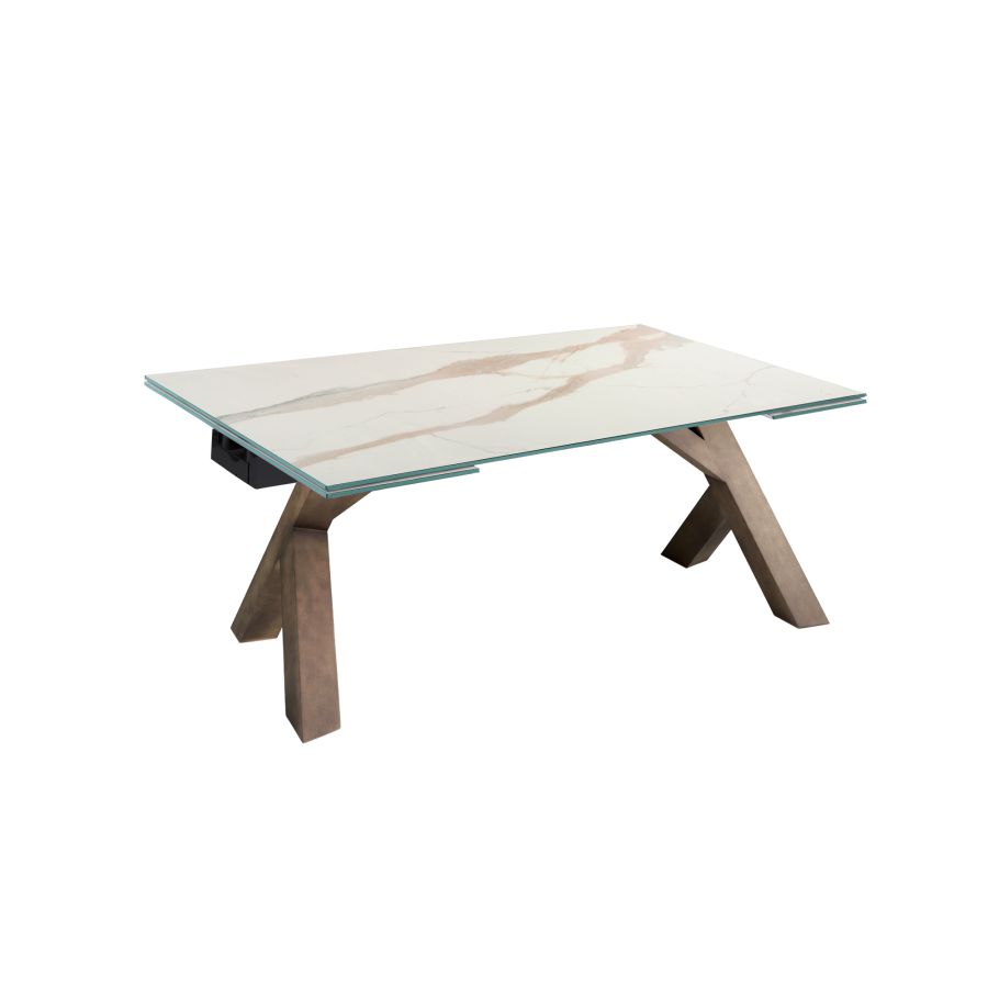 Porcelain 'Ash' Extendable Dining Table