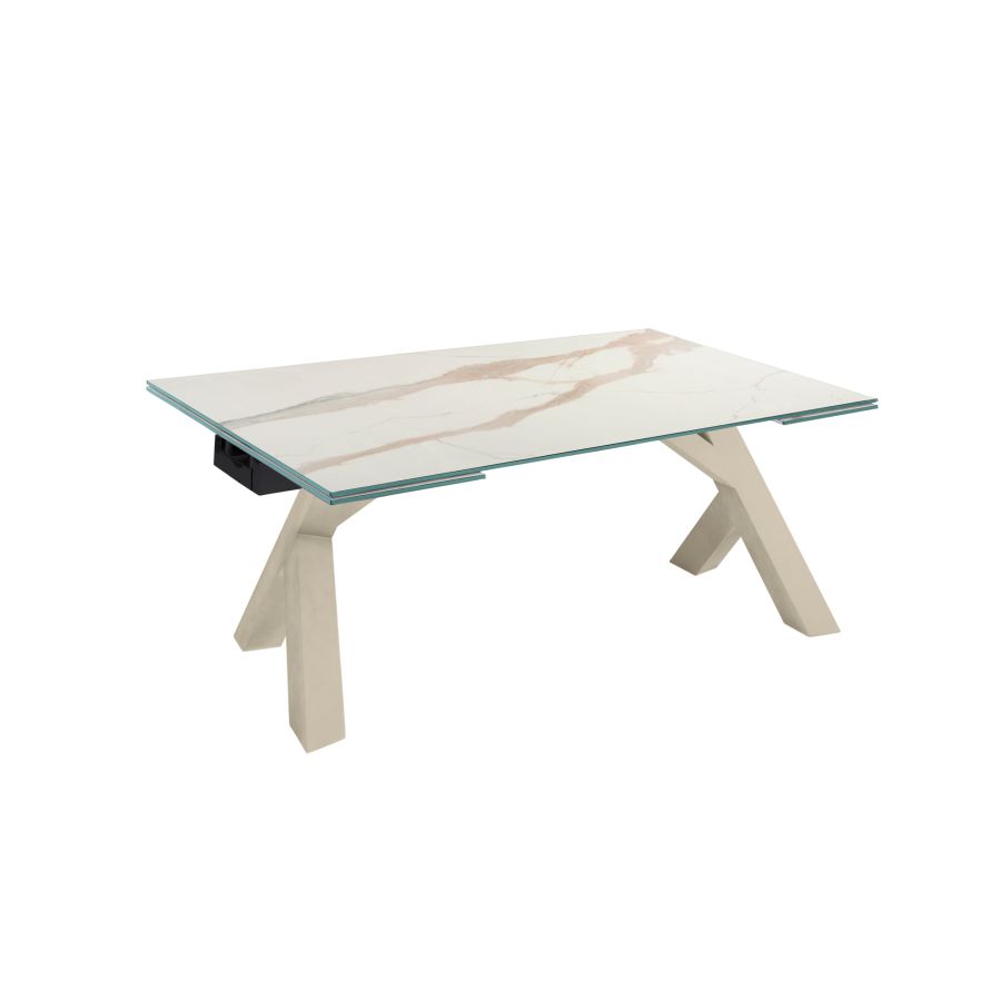 Porcelain 'Ash' Extendable Dining Table
