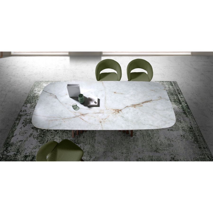 Alf' Porcelain Tile and Wood Dining Table