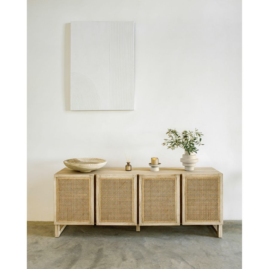 White Striped Canvas 'Adelta'
