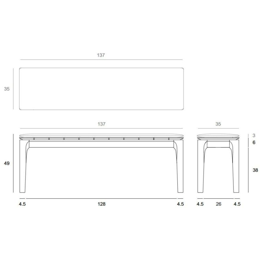 Teak 'Bok' Outdoor Bench