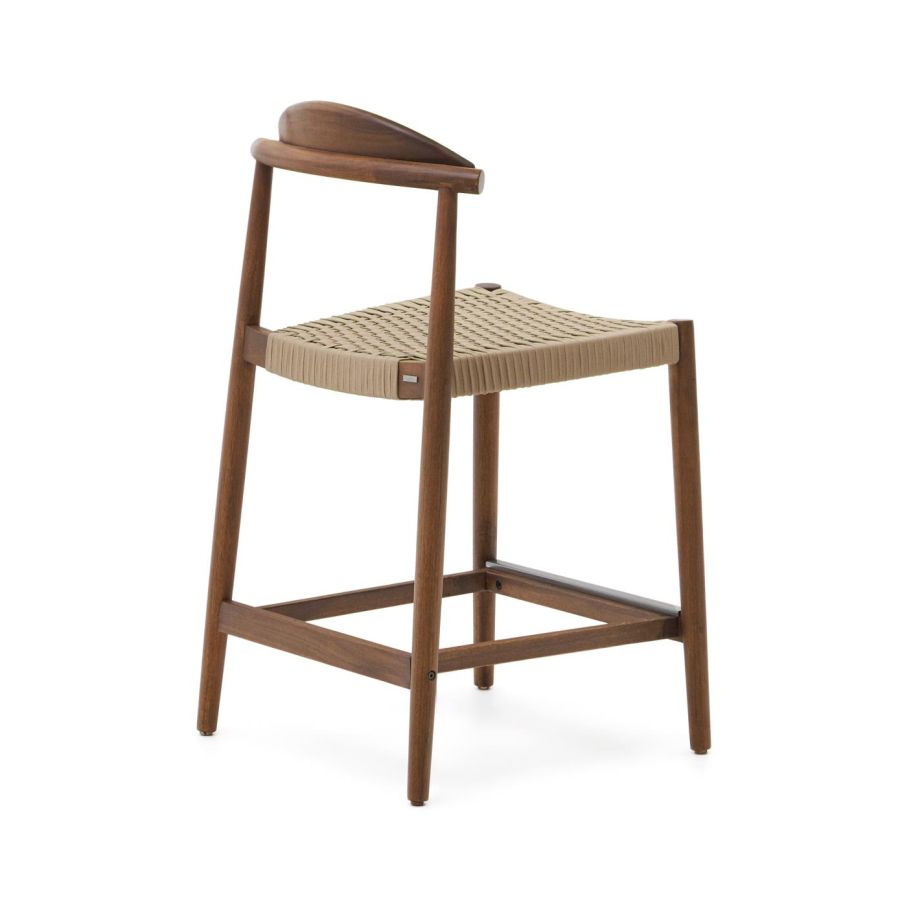 Walnut Wood and Rope Stool 'Nina'