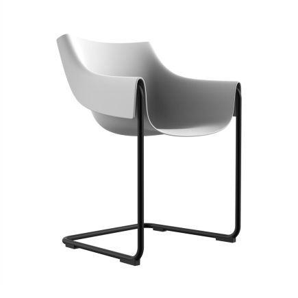 Vista Frontal Sillón de Exterior ‘Manta’ Blanco Negro