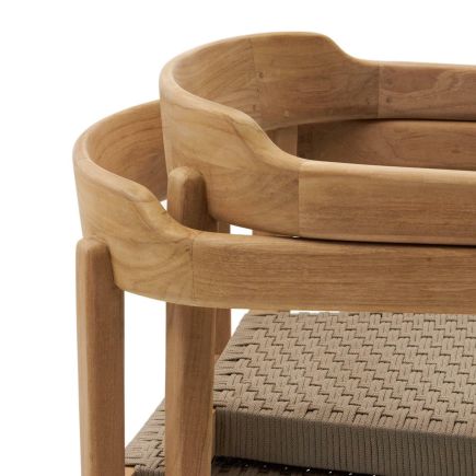 Apilable Silla de Exterior Madera y Cuerda Icaro