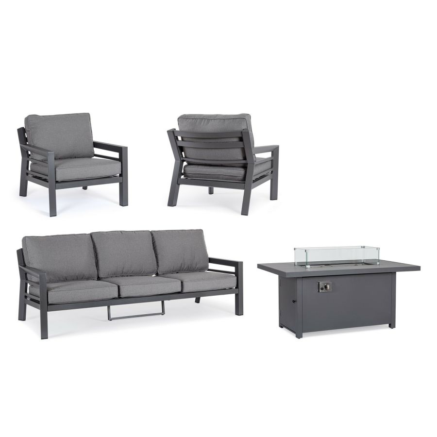 Outdoor set with fireplace 'Hainan'