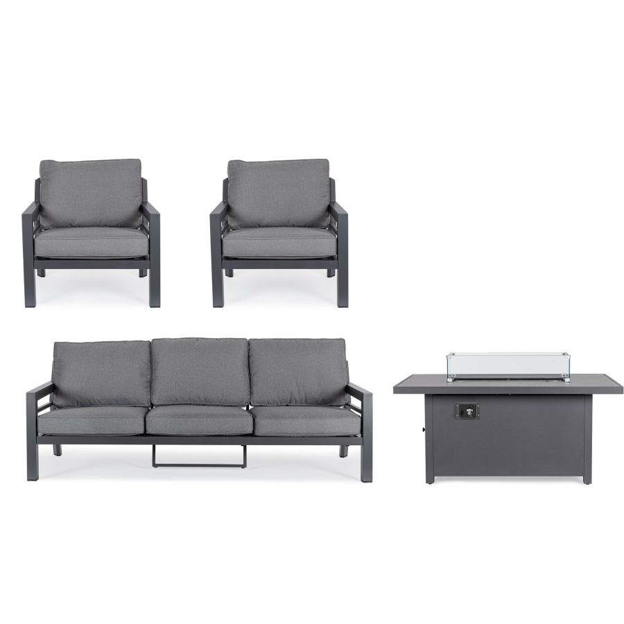 Outdoor set with fireplace 'Hainan'