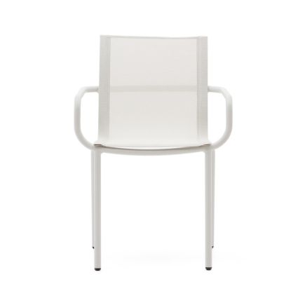 Vista Lateral Derecha Silla de Exterior Apilable ‘Galdana’ Blanco