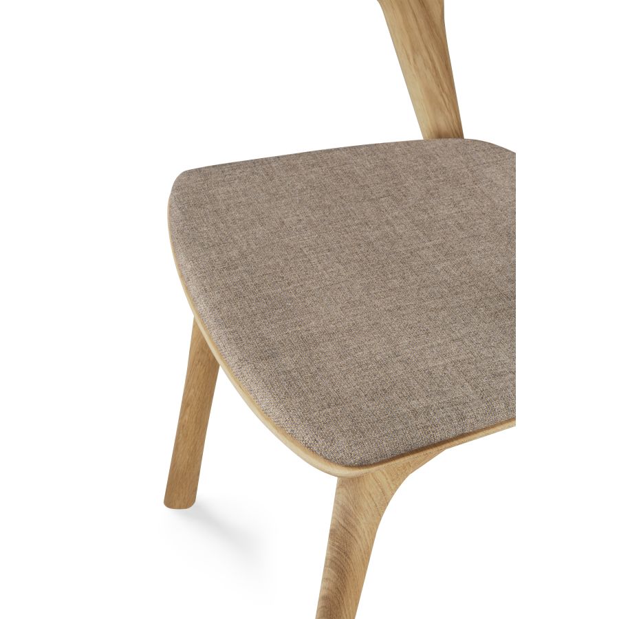 Silla Roble Tapizada Gris Claro ‘Bok’