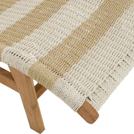 Imagen de Detalle Patas Tumbona Rayas Blanco Natural ‘Badea’