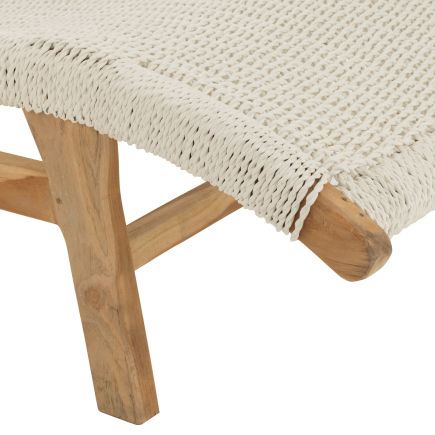 Imagen de Detalle Patas Tumbona Blanca de Madera ‘Badea’