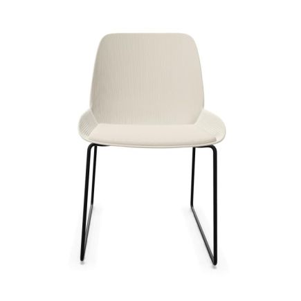 Silla Patín y Asiento Plafonado Claro ‘Nuez-SI2787’