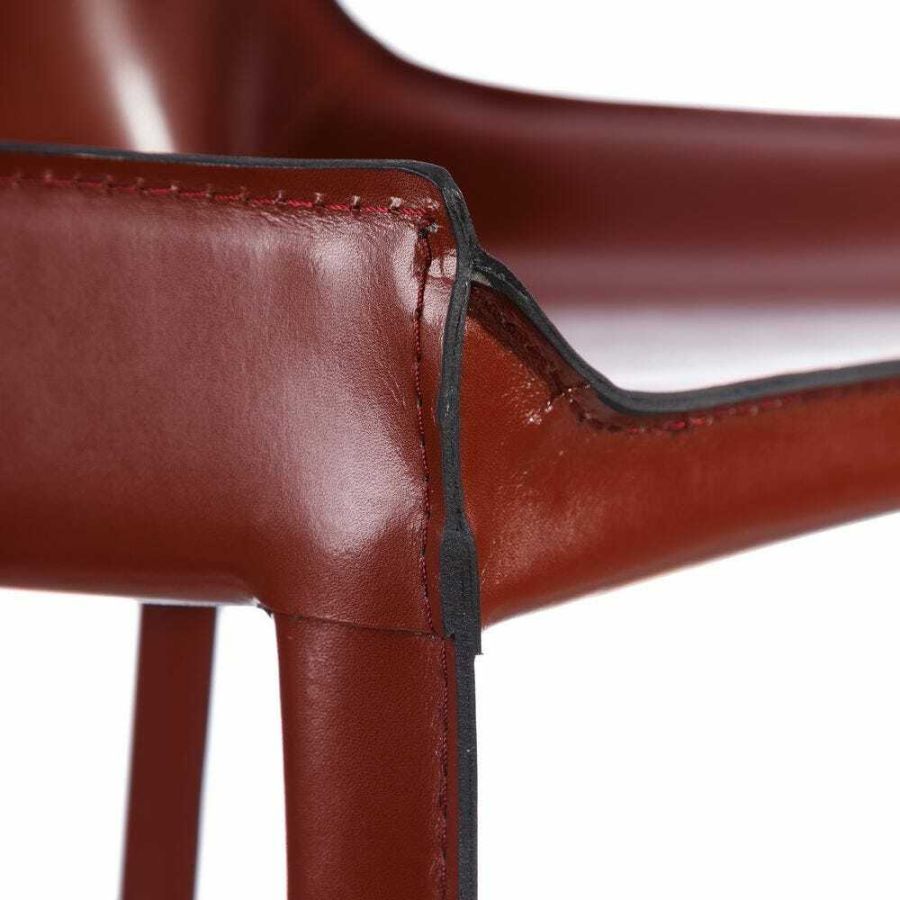 Black leather dining chair 'Girault'