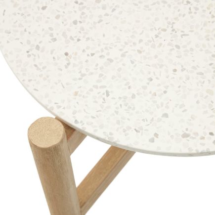 Imagen de Detalle Mesa auxiliar Cemento Madera Ø 50 cm ‘Pola’