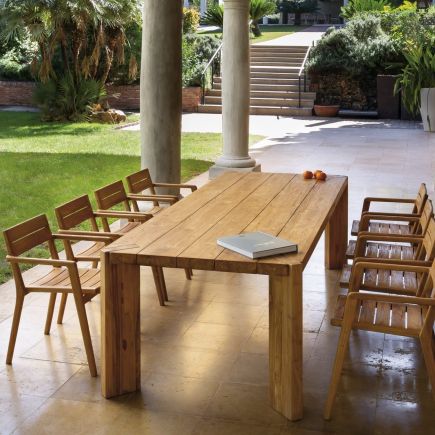 Foto en Ambiente Terraza Silla Comedor con Reposabrazos Teca ‘Voicu’