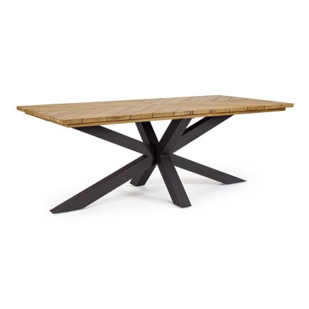 Vista Frontal Mesa Exterior Rectangular ‘Azores’ Negro