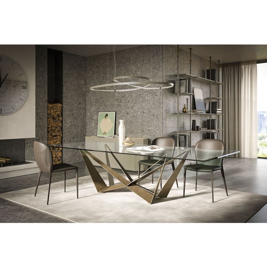 Skorpio Rectangular' Crystal Dining Table
