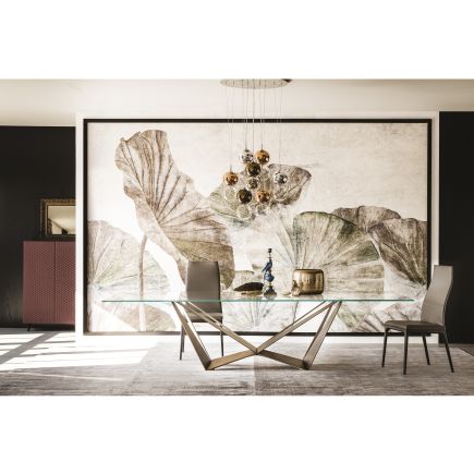 Comedor con Mesa Cristal ‘Skorpio’ Rectangular