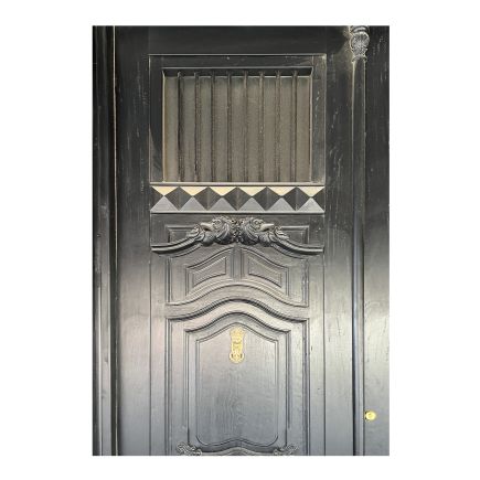 Detalle cristal Puerta Antigua Tallada de Teca ‘Pennar’