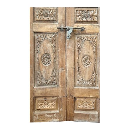 Detalle hojas Puerta Antigua Tallada de Teca ‘Betwa’