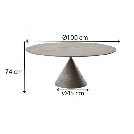 Mesa Comedor Redonda Cementada Gris ‘Clay’ 100