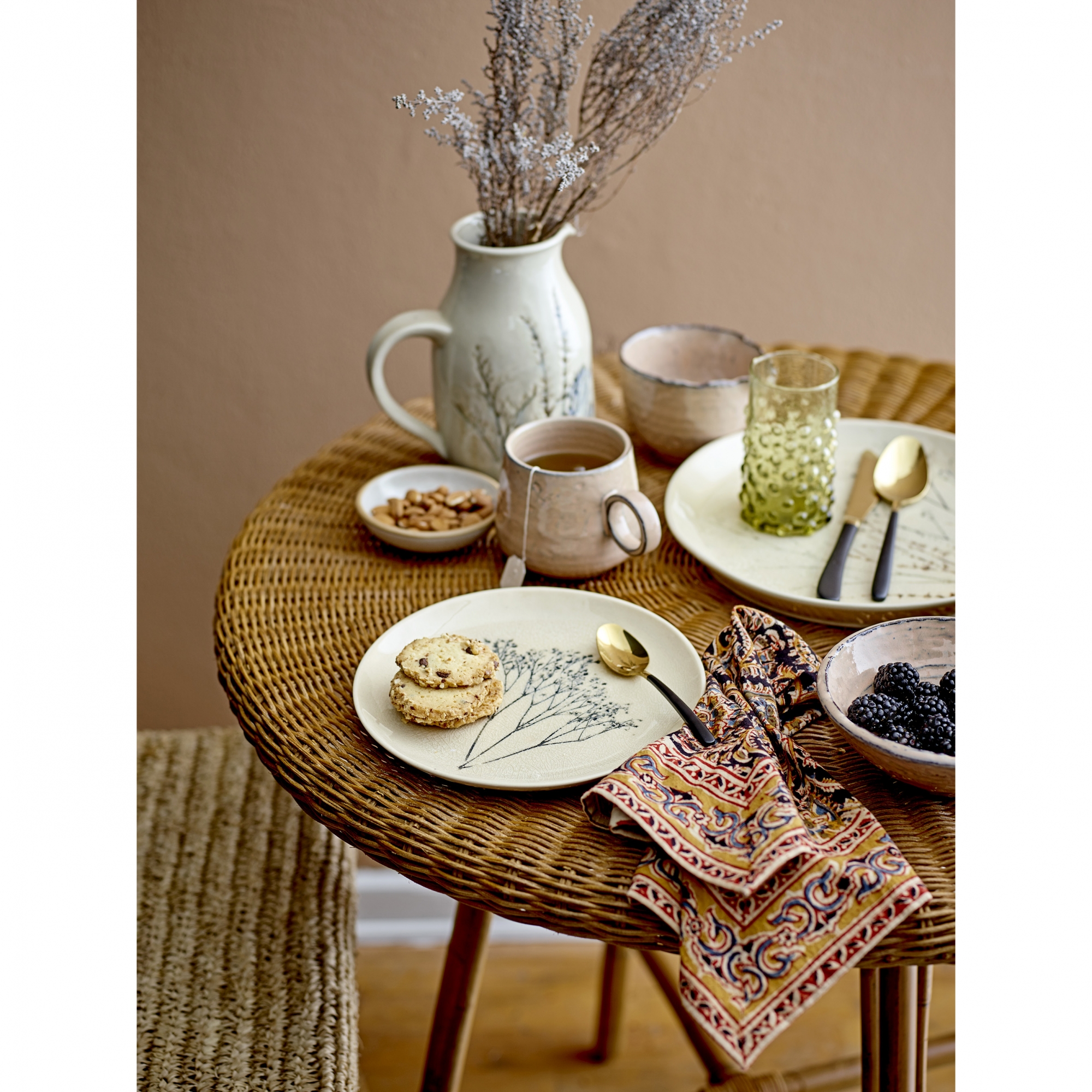 Engla' Stoneware Floral Pitcher