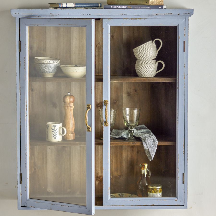 Vitrina de Madera de Abeto Azul ‘Enid’
