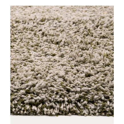 Detalle 2 Alfombra con efecto pelo verde ‘Gride’
