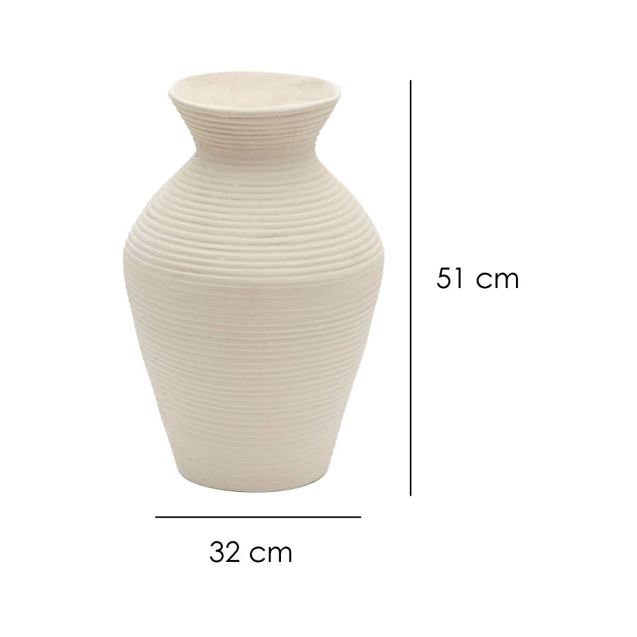 Jarrón de Papel Maché Blanco ‘Pria’