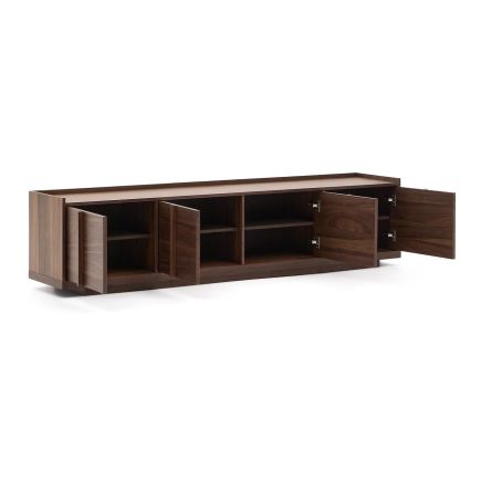 Vista Lateral Izquierda Mueble TV Chapa de Nogal ‘Onix’