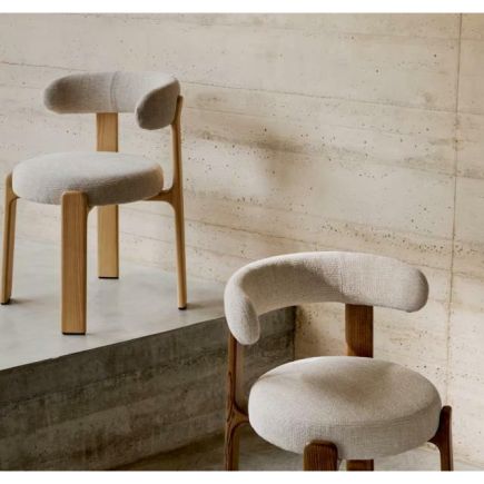 Imagen de Detalle Silla Chenilla y Madera Natural ‘Granite’ beige