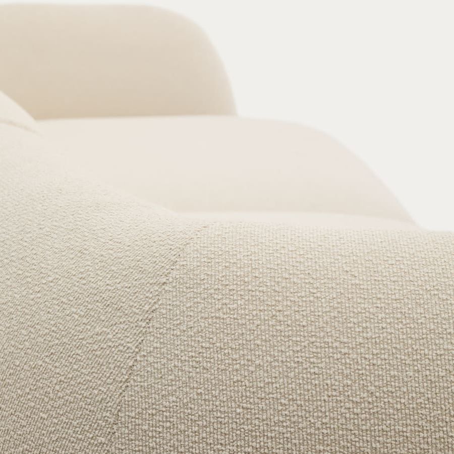 3 Seater Beige Chaiselongue Sofa 'Martina' 3 Seats