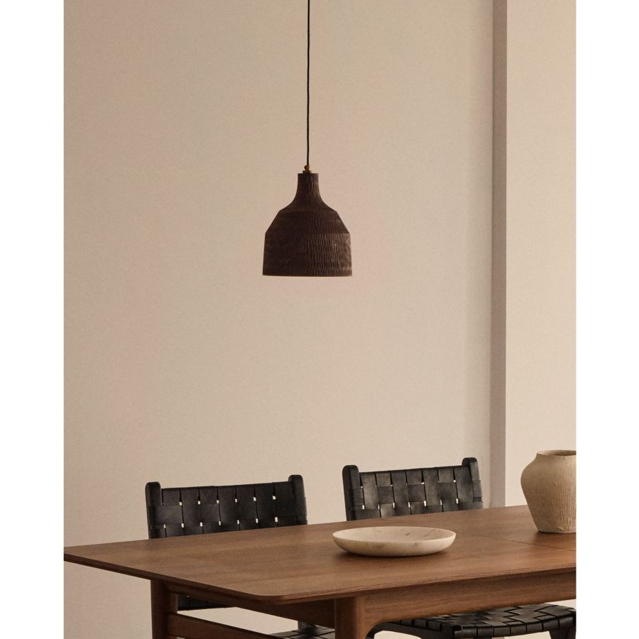 Black wooden ceiling lamp 'Amire'