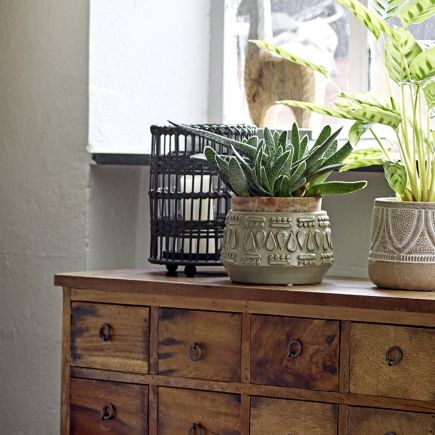Black Rattan Candle Holder Skip : Procomobel