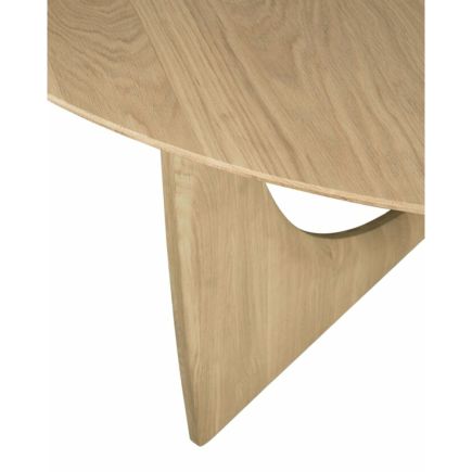 Detalle Mesa Comedor Redonda Roble Geometric