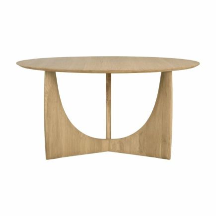 Vista Trasera Mesa Comedor Redonda Roble Geometric