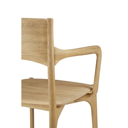 Detalle Brazo Silla con Brazos Madera de Roble PI